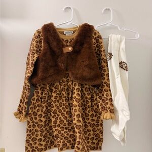 Rachel Zoe Leopard Print Kids Matching Set with Vest S 5/6